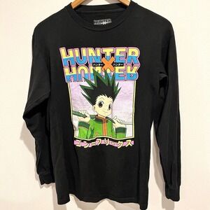 Hunter X Hunter Shirt Mens Small Black Anime Graphic Long Sleeve Gon Freecs